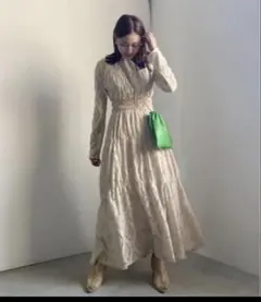 Ameri VINTAGE コットンレースロングワンピース - メルカリ
