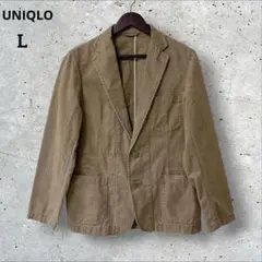 UNIQLO ユニクロ ワークテーラードジャケット L ブラウン系 綿100％