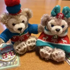 ダッフィー &シェリーメイクリスマスぬいぐるみ ストラップセット