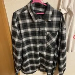 RAGEBLUE ブラック・ホワイト チェックネルシャツ Lサイズ