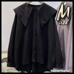 ビック襟 ブラウス トップス レディース セーラーカラー 長袖 レイヤード 春