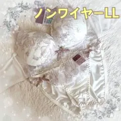 【ノンワイヤーLL】ブラショーツセット❤️️シャンパン ×ピンクベージュ✩️️6573