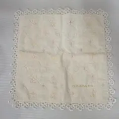 GIVENCHY アイボリー 刺繍タオルハンカチ 美品　y23