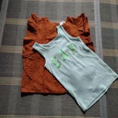 キッズノースリーブブラウス&タンクトップ２枚セット　120 美品
