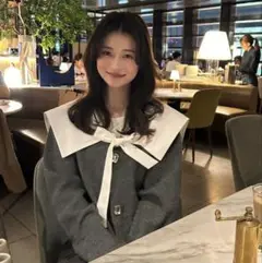 美品　bibiy PENELOPECOLLARKNITグレー