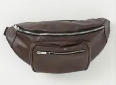 【美品】TAKEO KIKUCHI　メンズ　ショルダーバッグ　レザー　ブラウン