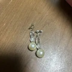 パール クリスタル ドロップイヤリング