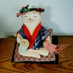 おやじ猫「カンパーイ!」 猫 ネコ ねこ ハンドメイド ミニチュア　縮緬