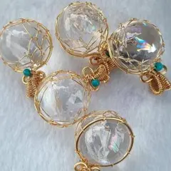 【１個売り】虹入り水晶アイリスクォーツペンダントトップ　18mm