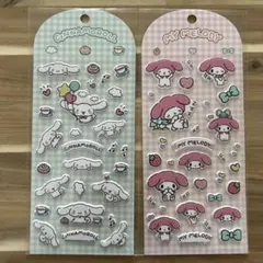 海外公式ライセンス品　シナモロール　マイメロ　ぷっくりシール　2枚セット