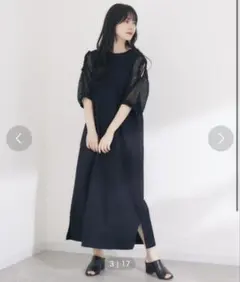 【新品タグ付き】KATHARINE ROSS ドロストメッシュスリーブワンピースのサムネイル