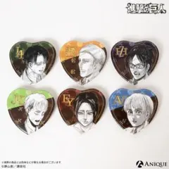 進撃の巨人 トレーディングハート型缶バッジ エレン リヴァイ アニーク