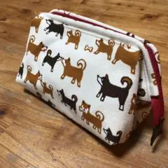 新品⭐︎犬柄キャンバスポーチ