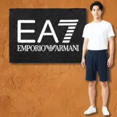 ユ*ン様 美品 EA7 エンポリオアルマーニ メンズ スウェットハーフパンツ 黒のサムネイル
