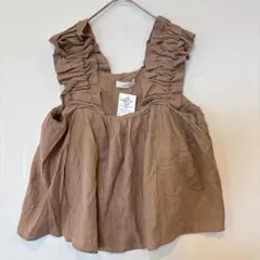 新品　DHOLIC フリル　ビスチェ　ノースリーブ　ブラウス ダークベージュ