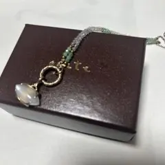 極美品！アガット天然石ビーズネックレス ペンダントトップ付のサムネイル