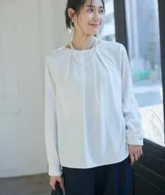 【WEB限定カラー】多機能ランダムタックブラウス/セレモニー・通勤対応