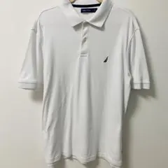 海外古着 NAUTICA ホワイト ポロシャツ XL