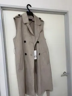 ZARA ベージュ スエード風 ダブルブレストジャケット XS