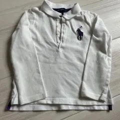 Ralph Lauren ホワイト 長袖ポロシャツ 4/4T