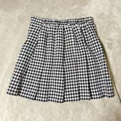 韓国 ゴルフウェア ギンガムチェック プリーツミニスカート インナースカパン付き
