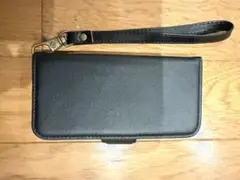 ば*ー様 iphone 13mini 対応 手帳型スマホケース 黒 ストラップ付