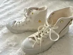 23cm：CONVERSE ALL STAR ホワイト ハイカット