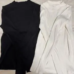 ［2枚セット］Sサイズ　UNIQLO リブハイネックTシャツ