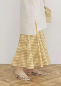 URBAN RESEARCH チェック フレア ロング スカート