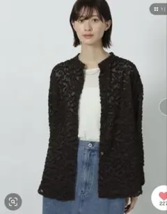 LAKOLE バンドカラージャガードシャツ長袖のサムネイル
