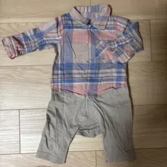 チェック柄ロンパース・カバーオール