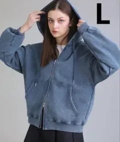 【SOCCE】ヴィンテージライクスプレー加工ダブルZIPパーカー