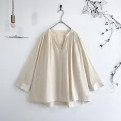 3O128【アデイインザライフ】(F)スキッパーブラウス ワッシャー素材 美品