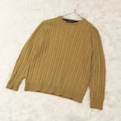 BEVERLY HILLS POLO CLUB ケーブル編　セーター マスタード