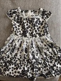 花柄レース装飾半袖ワンピース 120cm