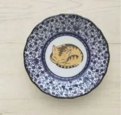 新品　九谷焼　12cm皿1枚　眠り猫　D　ねこ　ネコ　猫のサムネイル