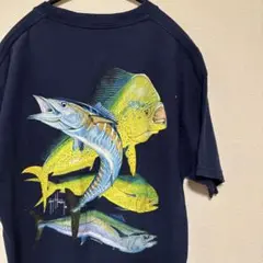 XL US 古着 Ｔシャツ 魚 マリン柄