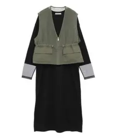 シアーナイロンベスト+リブワンピース