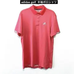 アディダスゴルフadidasへザ−半袖ポロシャツ、プリズムピンク、Lサイズ