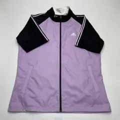 アディダス ゴルフ 半袖トラックジャケット ラベンダー M