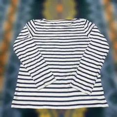 無印良品　ストライプ 長袖 Tシャツ Lサイズ