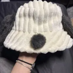 犬耳付きタオル生地帽子