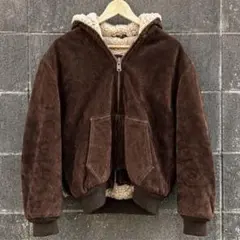 USA製 Schott スエードレザー ボアジャケット 40 ブラウン