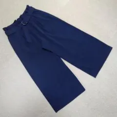 THE SHOP TK　ハイウエスト ストレッチ タック入り ワイドパンツ　S