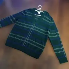 Paul Smith Vネックニット グリーン チェック XLのサムネイル