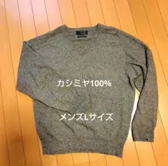 カシミヤ100%　メンズセーター　Vネック　Lサイズ