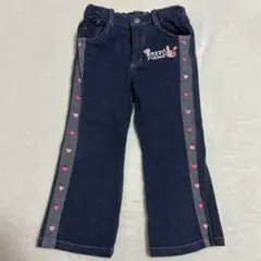 MEZZO PIANO ハート刺繍 フレアパンツ 100cm レトロ レア