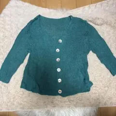 レディース　7部丈　カーディガン　ターコイズブルー