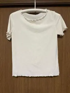 GU リブ編み ホワイトTシャツ M