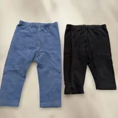 ユニクロ　レギンス パンツ 2点セット ネイビー ブラック　80